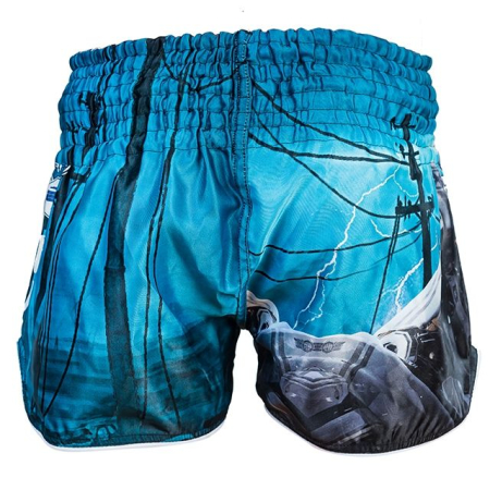 SORT DE KICKBOXING ARMURA NEON RONIN BLUE [1]