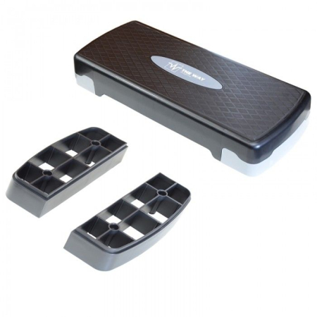 STEPPER FITNESS AJUSTABIL PE 2 NIVELE GRI CU NEGRU THEWAY FITNESS [2]