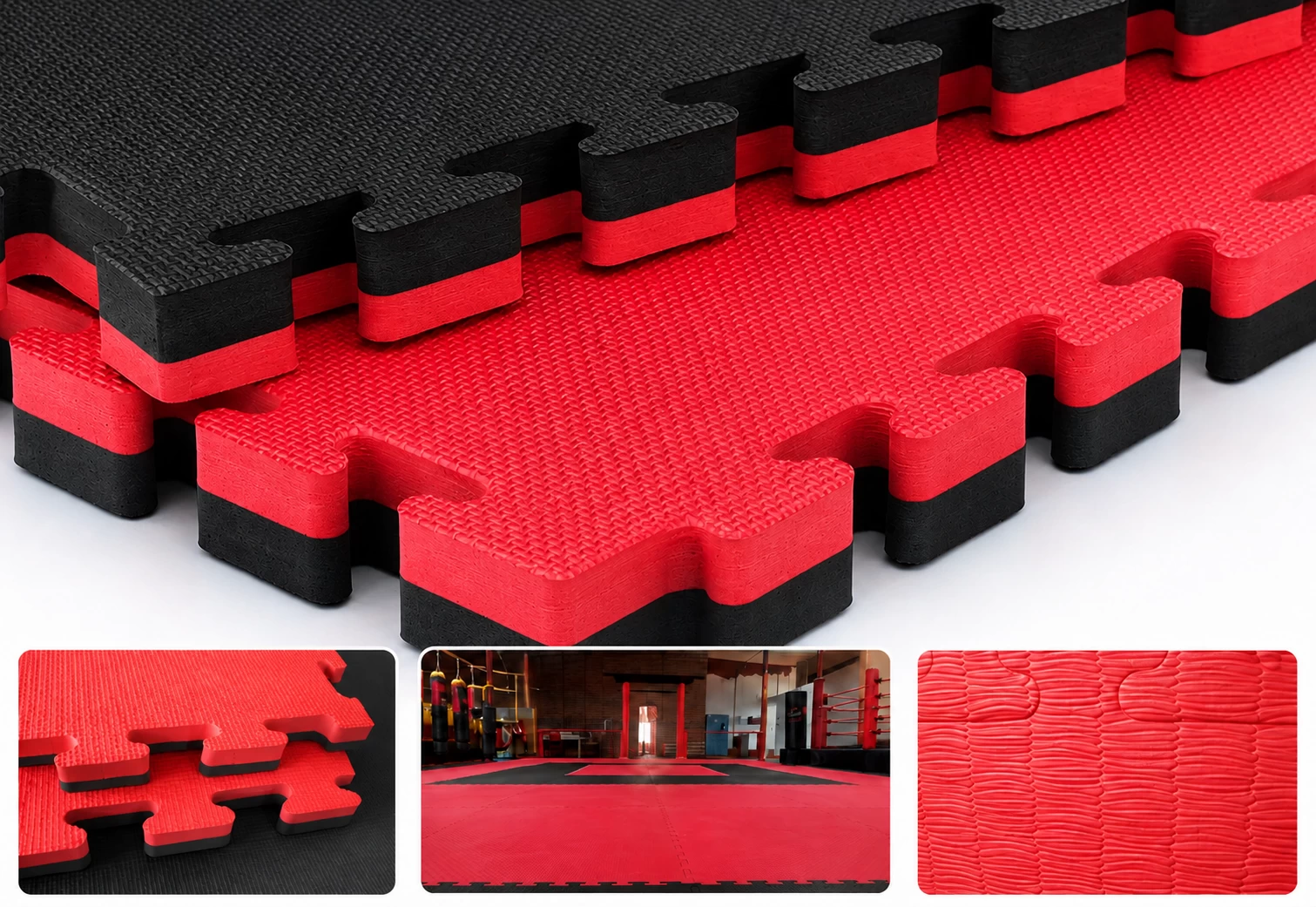 Suprafete de Lupta/Antrenament - TATAMI KARATE/ARTE MARTIALE NEGRU/ROSU PREMIUM