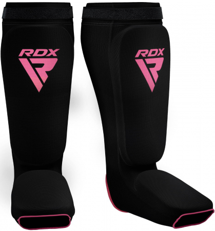Tibiere/Glezniere Arte Martiale/Karate - TIBIERE CIORAP CU VELCRO SUS RDX BLACK/PINK