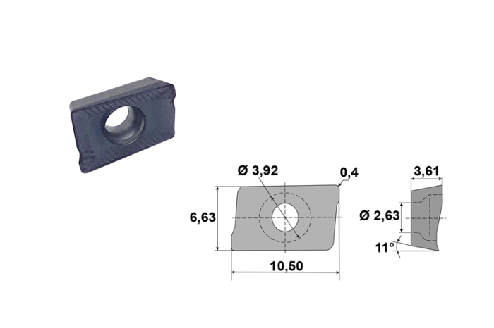 Freza fi 12 mm, de degrosare, cu insertie, prindere fi16mm, set 20 insertii inclus - 13440 [3]