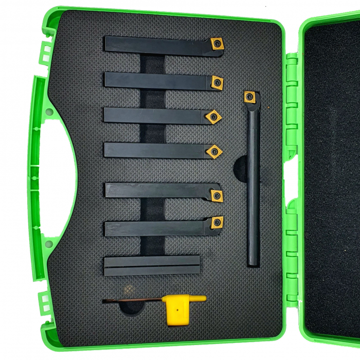 Set cutite strung indexabile, 12mm 7 piese in cutie , cu bara alezat - 2025 [2]