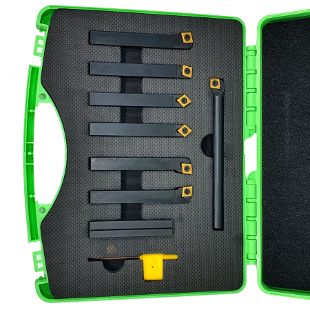 Set cutite strung indexabile, 12mm 7 piese in cutie , cu bara alezat - 2025 [1]