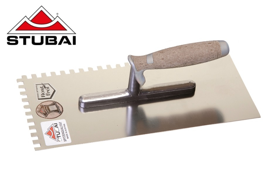 Mistrie pentru finisare cu crestaturi, maner din piele, INOX [1]