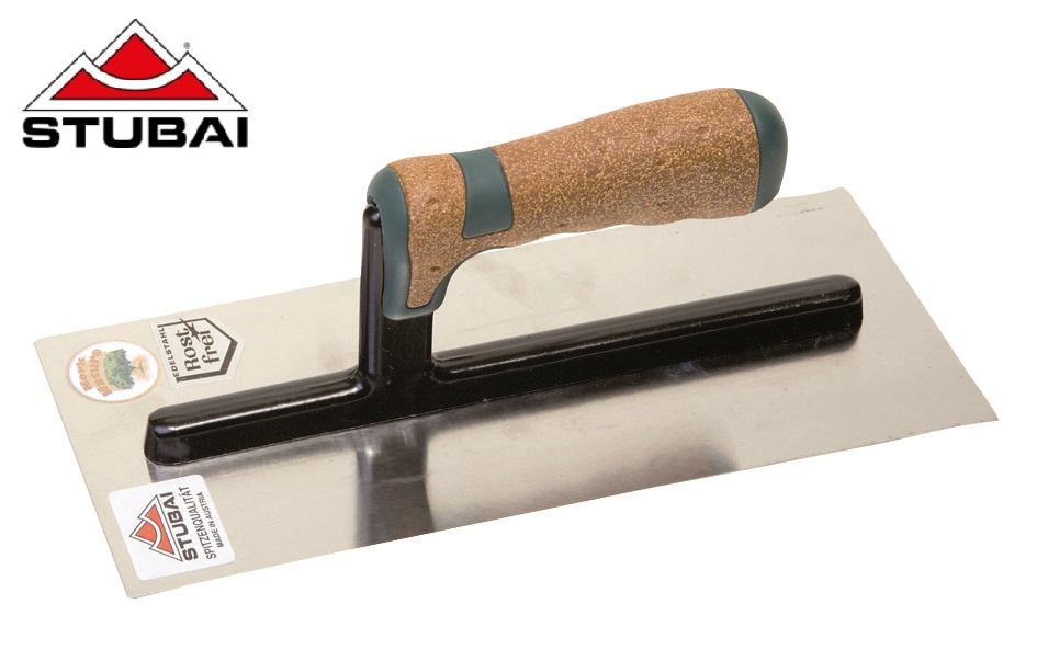 Mistrie pentru finisare, margini drepte, cu maner de pluta, INOX [1]