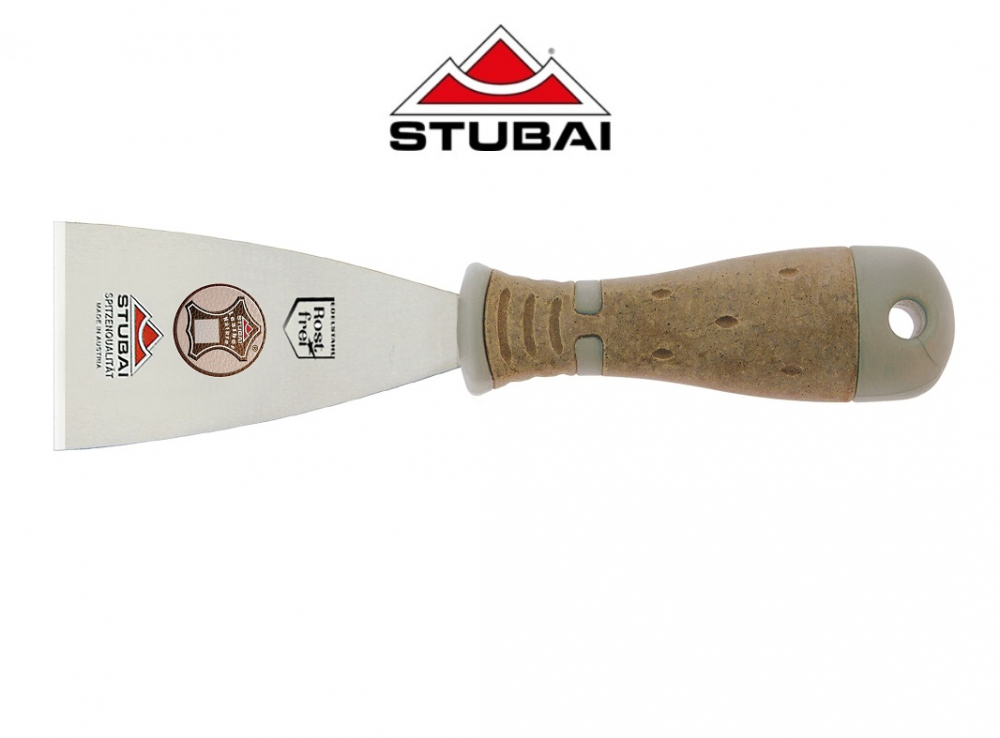 Spaclu zugrav, universal, cu maner din piele, INOX [1]