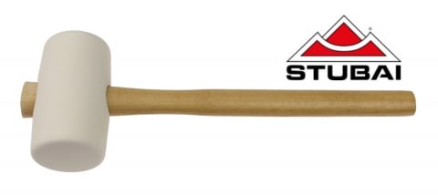 Ciocane - Ciocan alb de cauciuc, cu maner de lemn, 65 mm