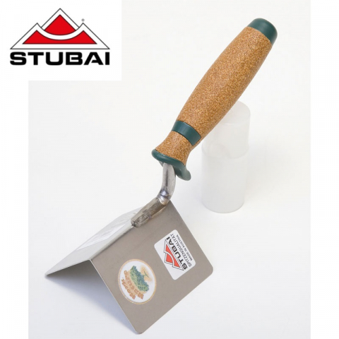 Unelte pentru constructii - Mistrie pentru colturi exterioare, cu maner de pluta, INOX