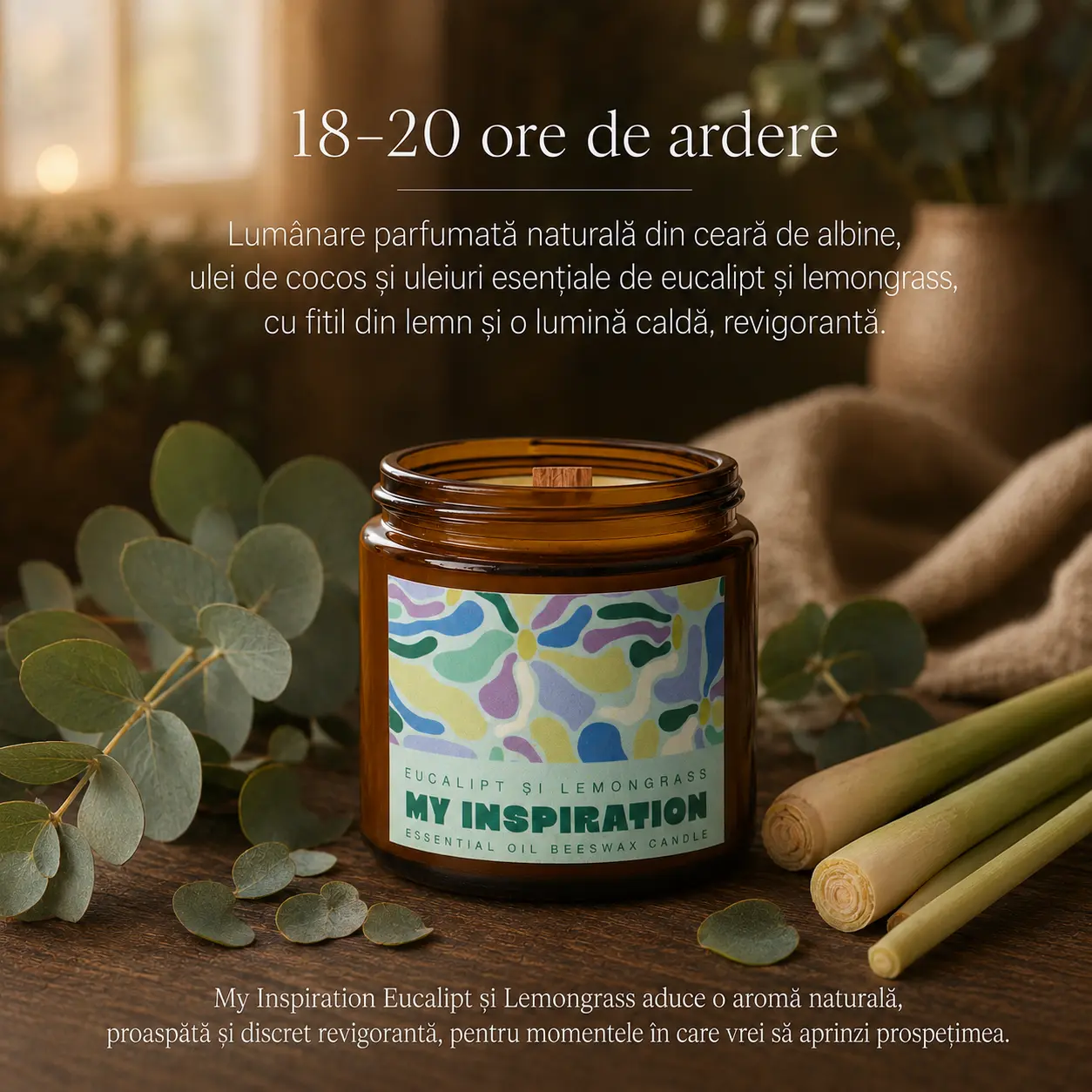 Lumanare parfumata natural - eucalipt si lemongrass [7]