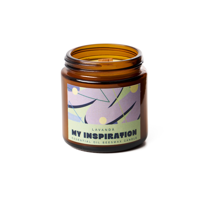 Lumanare naturala din ceara de albine cu lavanda [5]