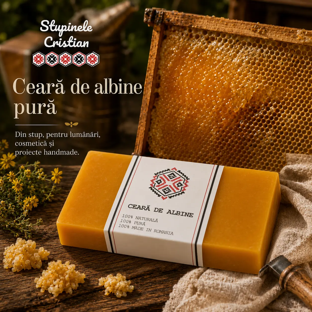 Ceară naturală de albine 100%, lingou 200 g [2]