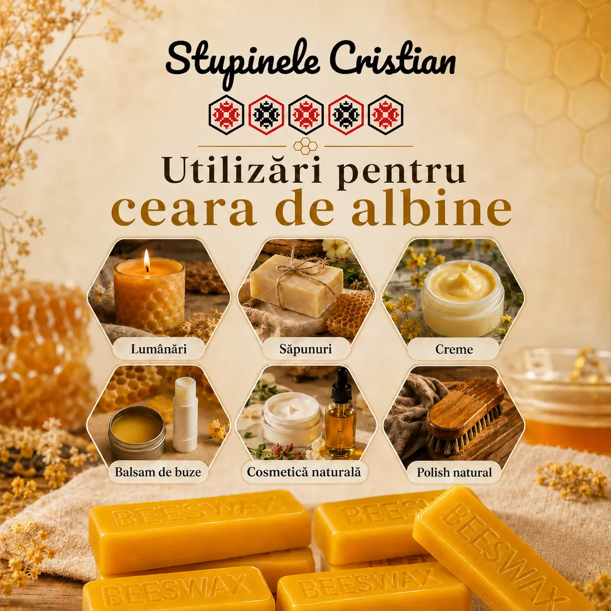 Ceară naturală de albine 100% – set 6 lingouri x 25 g [2]