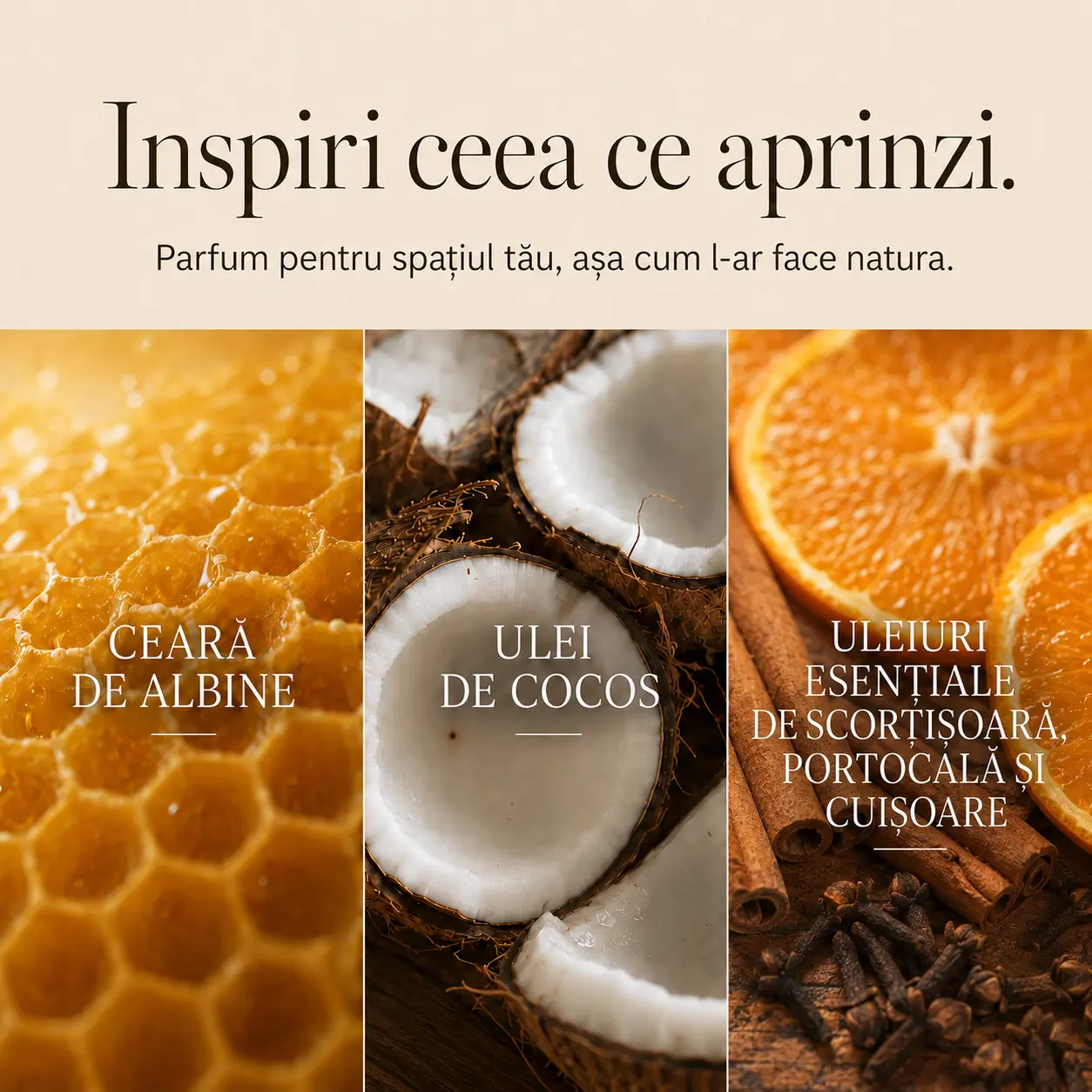 Lumanare parfumata natural - scortisoara, cuisoare si portocala [1]