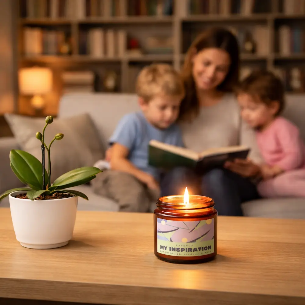 Lumanare naturala din ceara de albine cu lavanda [1]