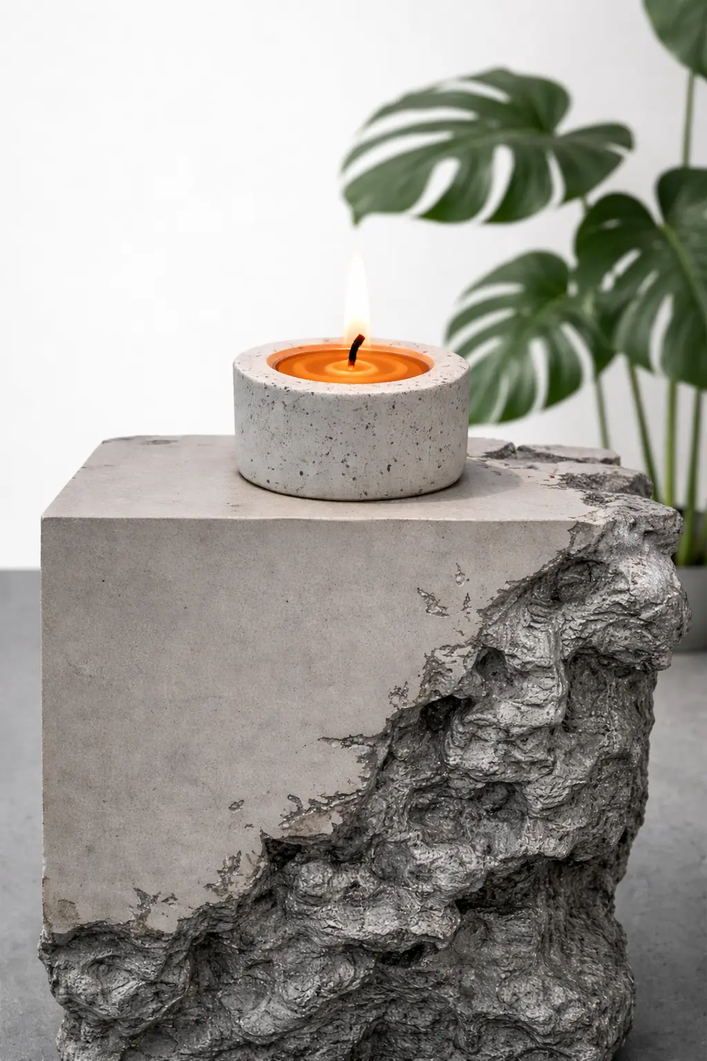 Lumanari pastila din ceara naturala de albine, 15 buc, cu suport din Jesmonite, 1 locas [6]