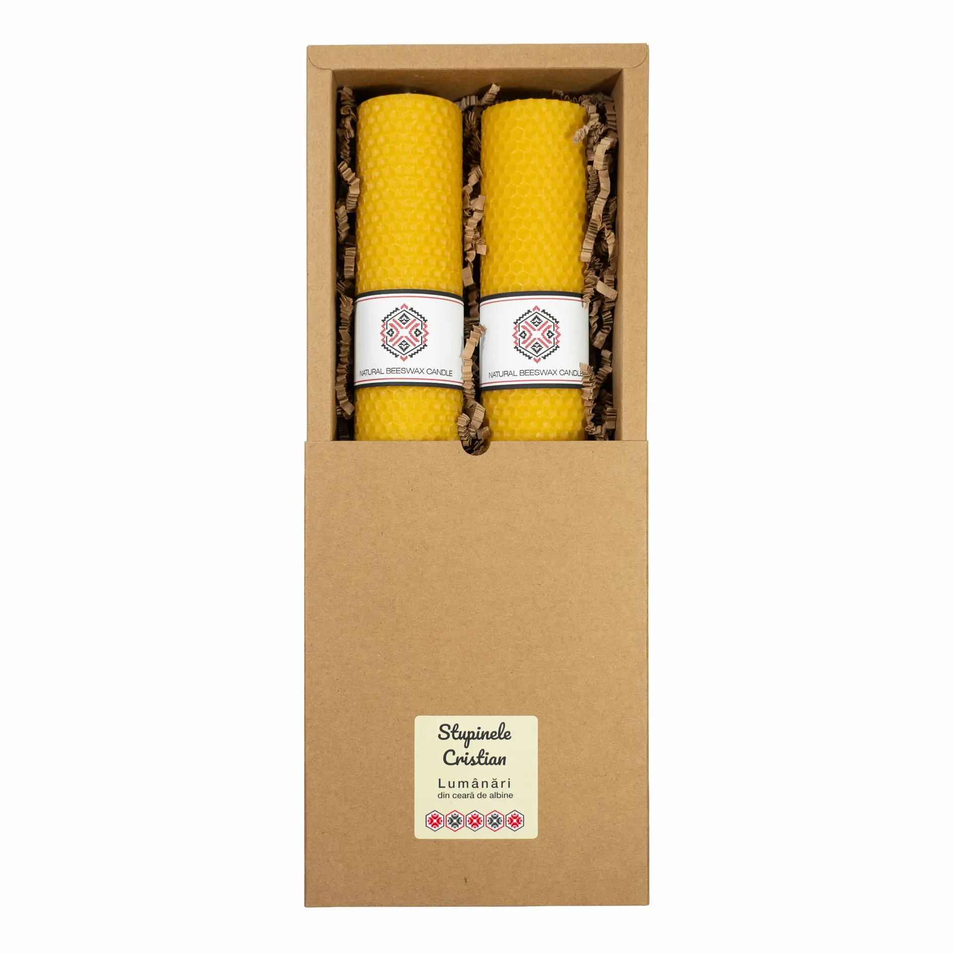 Lumânări rulate din ceară naturală de albine 5x15 cm set 2 buc [1]