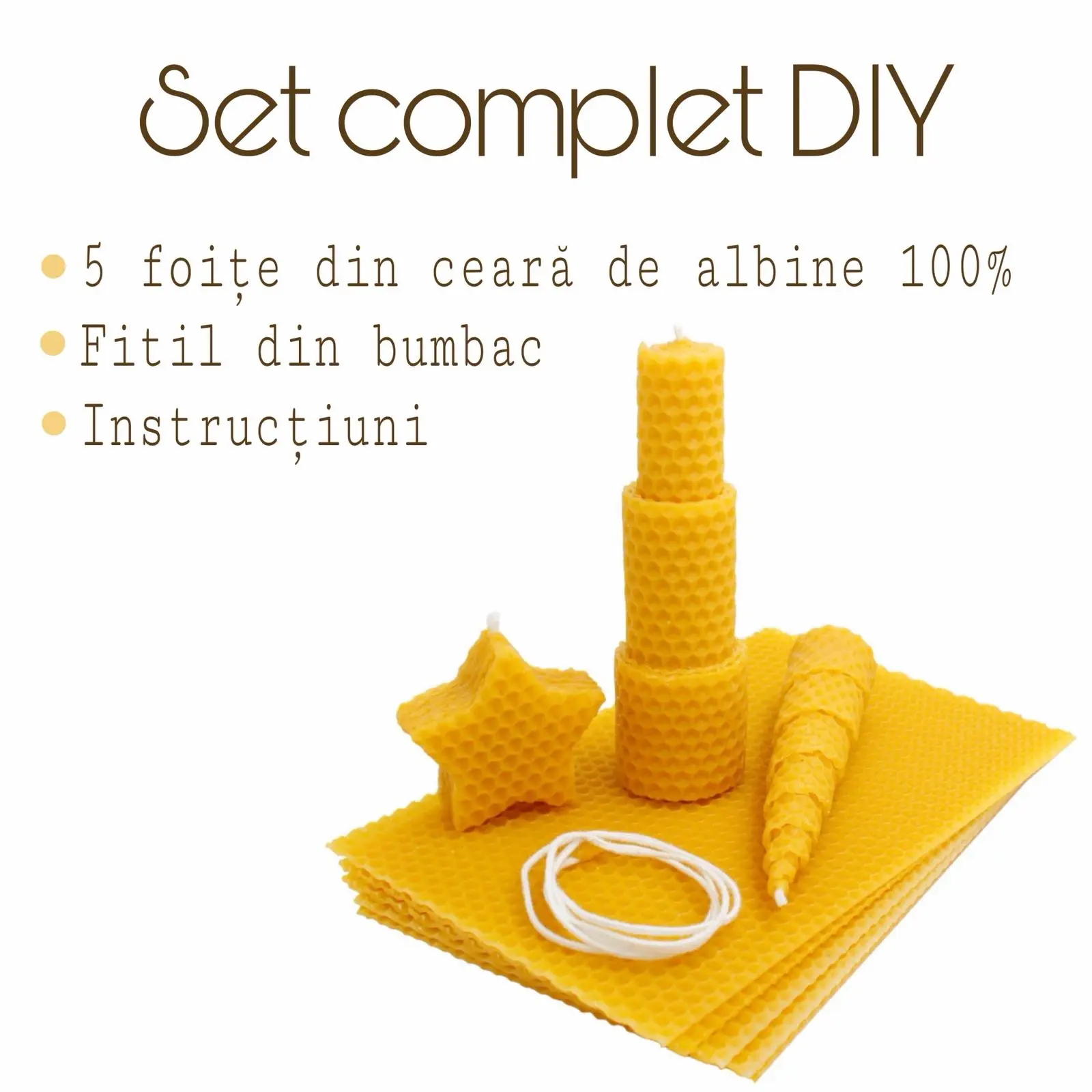 Lumânări - Set complet DIY pentru lumanari rulate