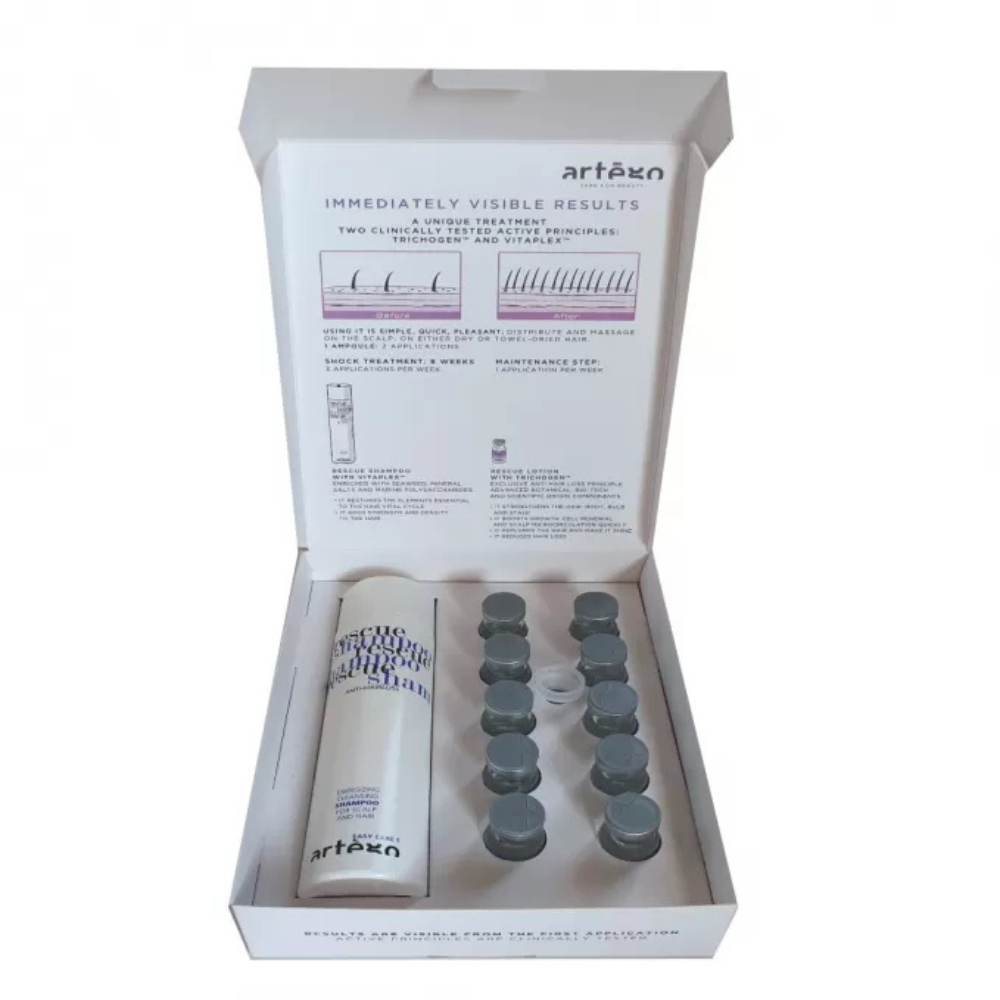 Artego Rescue - Set Tratament Impotriva Caderii Parului Fiole 10*8ml + Sampon 250ml [1]