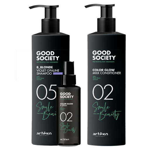 Pachet, Pigmenti Violeti, Artego GS05N B Blonde pentru par vopsit, Sampon1L+Balsam1L+Spray150ml [1]