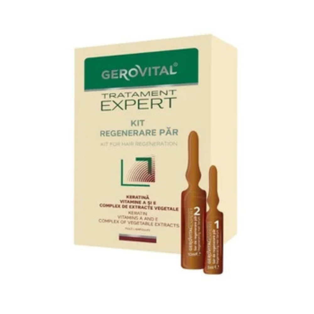 Pachet Gerovital pentru cresterea parului Tratament expert -Fiole 10x10ml+Sampon+Balsam+Masca+Ser [2]