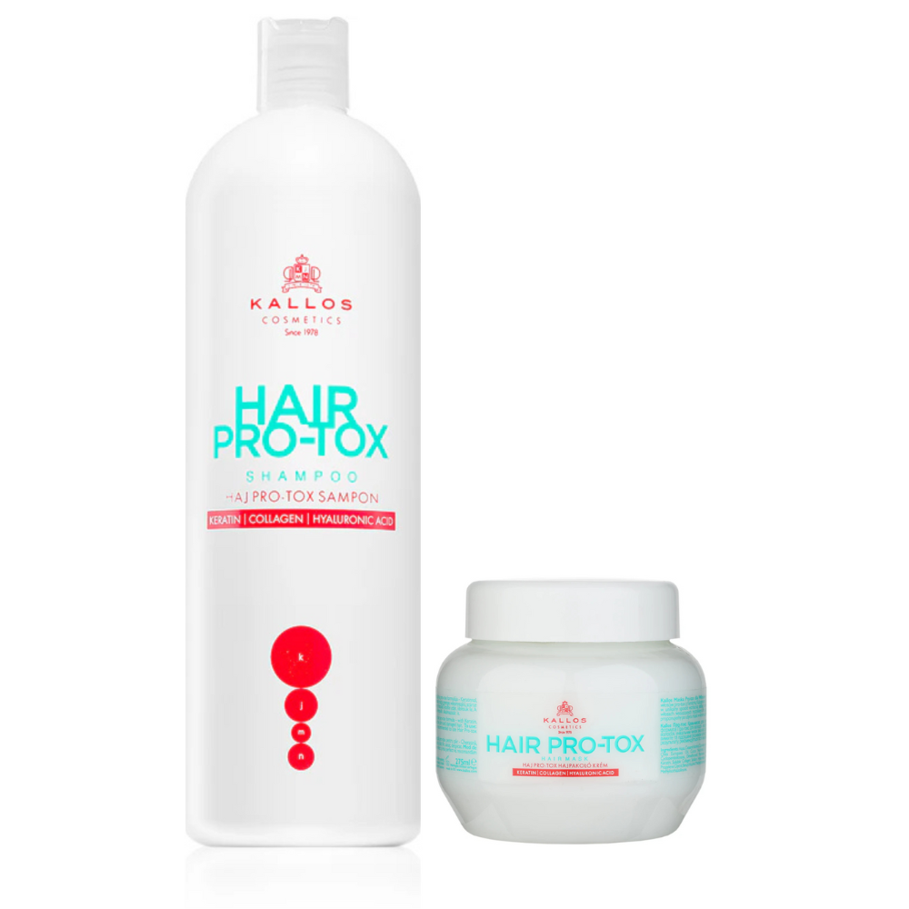 Pachet Cu Keratina pentru par uscat si deteriorat, Hair Pro-tox Kallos- Sampon1L+Masca275ml [1]