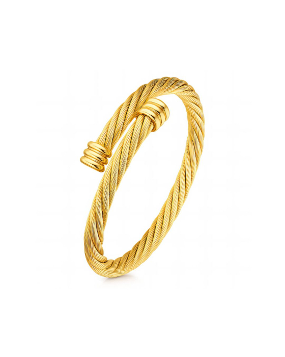 BRĂȚARĂ BANGLE PLACATĂ CU AUR TWISTED [3]