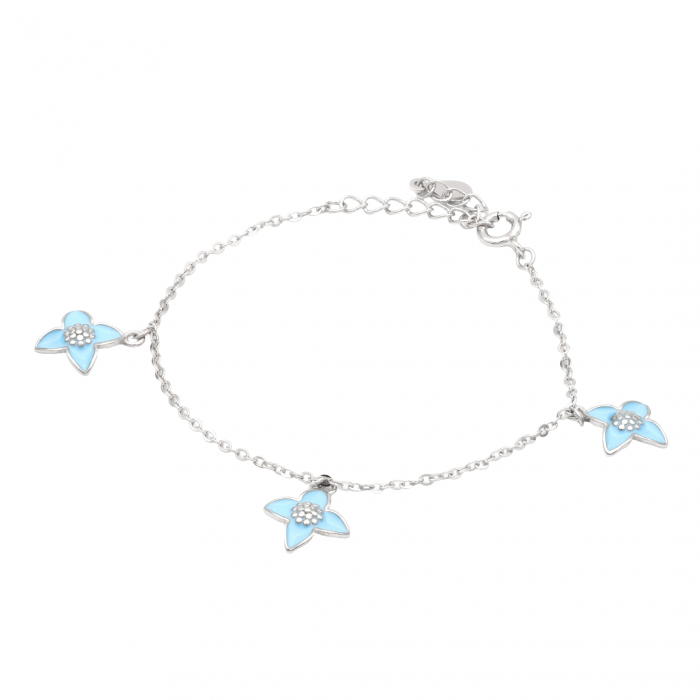 BRATARA DIN ARGINT COPII BLUE FLOWER [1]