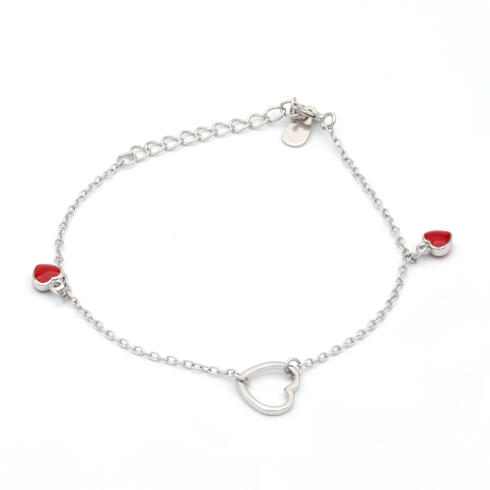 BRATARA DIN ARGINT COPII RED HEARTS [1]