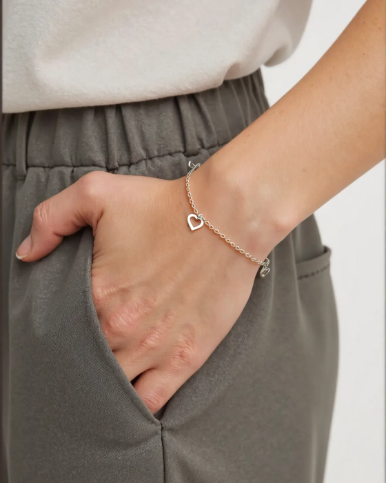 BRATARA DIN ARGINT CRYSTALS AND HEARTS [2]