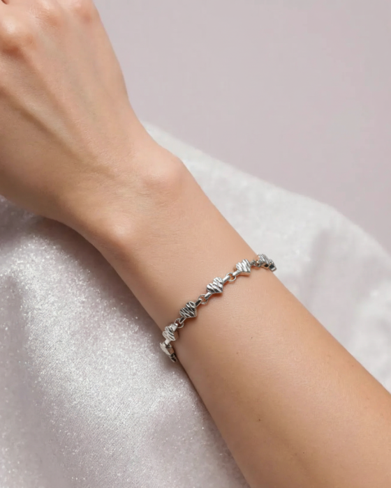 BRATARA DIN ARGINT MANY HEARTS [2]