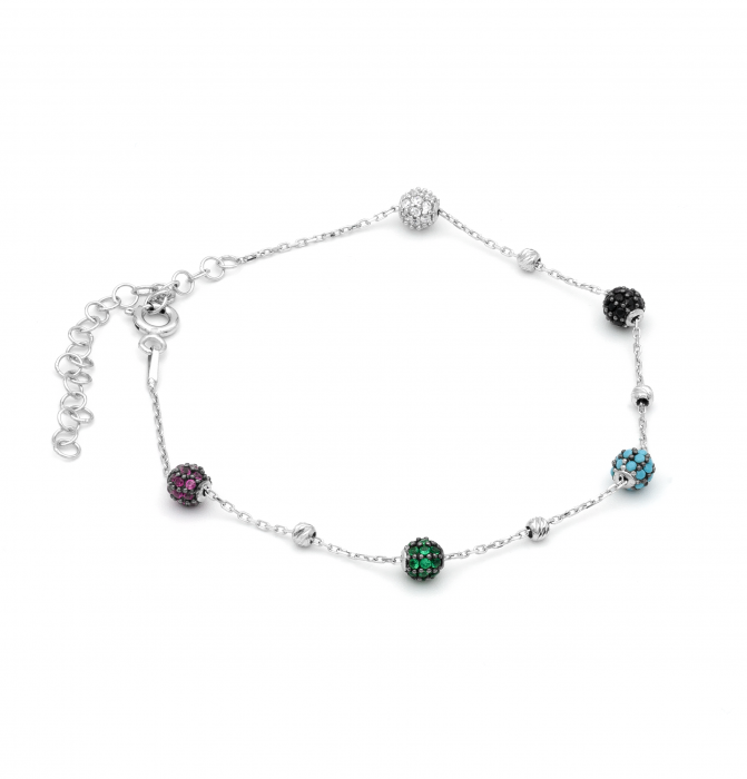 BRATARA DIN ARGINT RAINBOW DOTS [1]