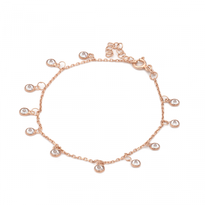 BRATARA DIN ARGINT ROSE CRYSTAL BEADS [1]