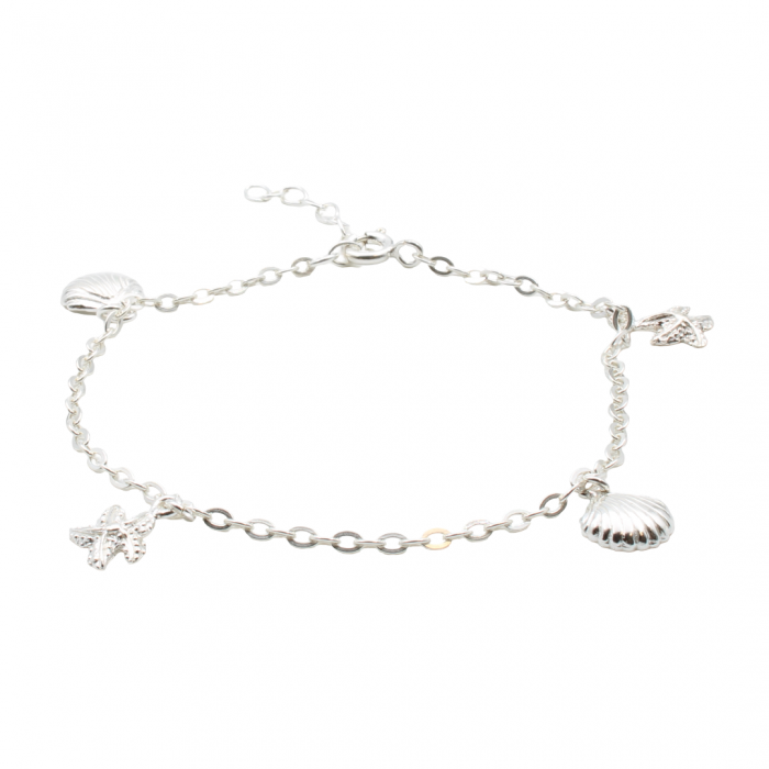 BRATARA DIN ARGINT STARFISH AND SHELL [1]