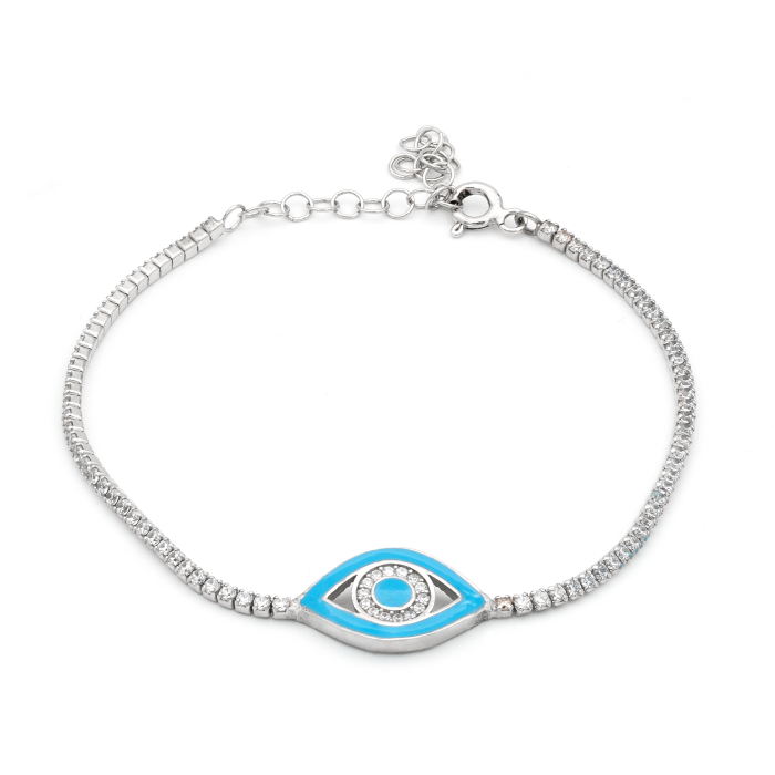 BRATARA DIN ARGINT TENNIS BLUE EYE [1]