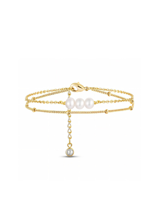 BRĂȚARĂ PLACATĂ CU AUR DOUBLE PEARL [3]