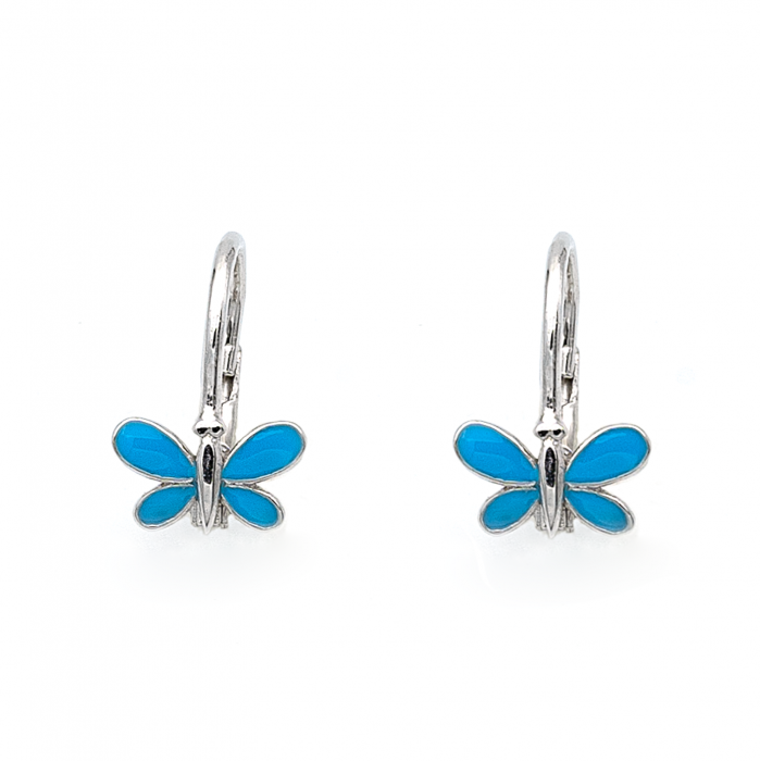 CERCEI DIN ARGINT COPII BLUE BUTTERFLIES [1]