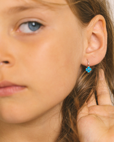 CERCEI DIN ARGINT COPII BLUE CLOVERS [2]