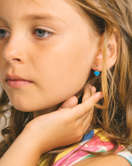 CERCEI DIN ARGINT COPII BLUE HEARTS [2]