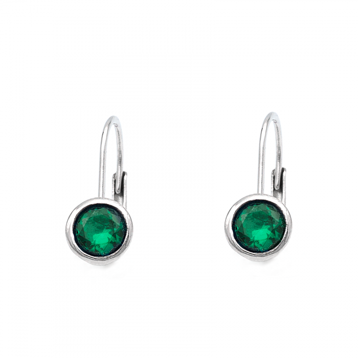 CERCEI DIN ARGINT GREEN STONE [1]