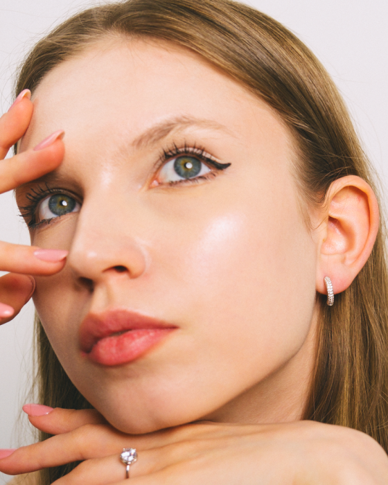 CERCEI DIN ARGINT HALF CRYSTAL [2]