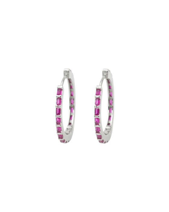 CERCEI DIN ARGINT PINK CRYSTAL [3]