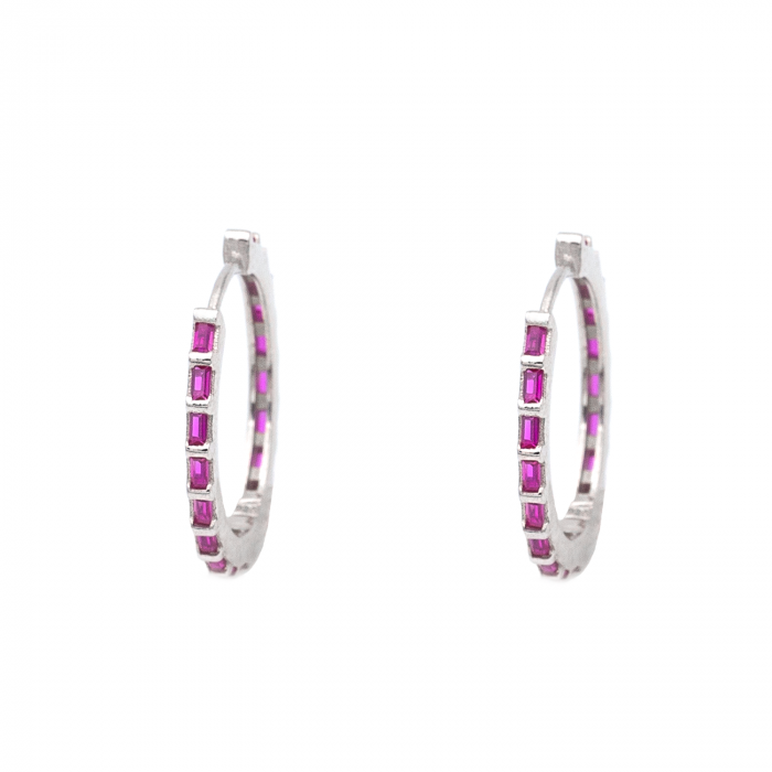 CERCEI DIN ARGINT PINK CRYSTAL [1]