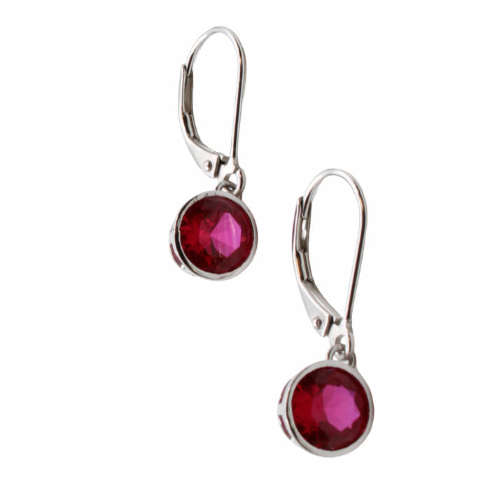 CERCEI DIN ARGINT RED STONES [1]