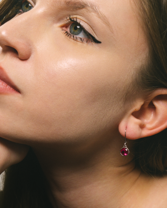 CERCEI DIN ARGINT RED STONES [2]