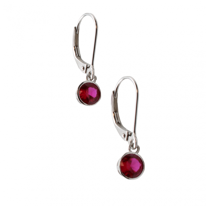 CERCEI DIN ARGINT RED TINY STONE [1]