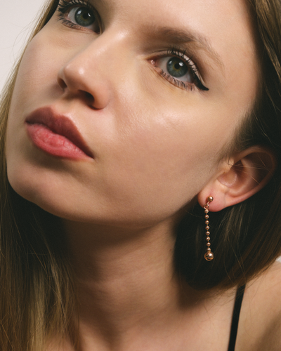 CERCEI DIN ARGINT ROSE LONG BEADS [2]