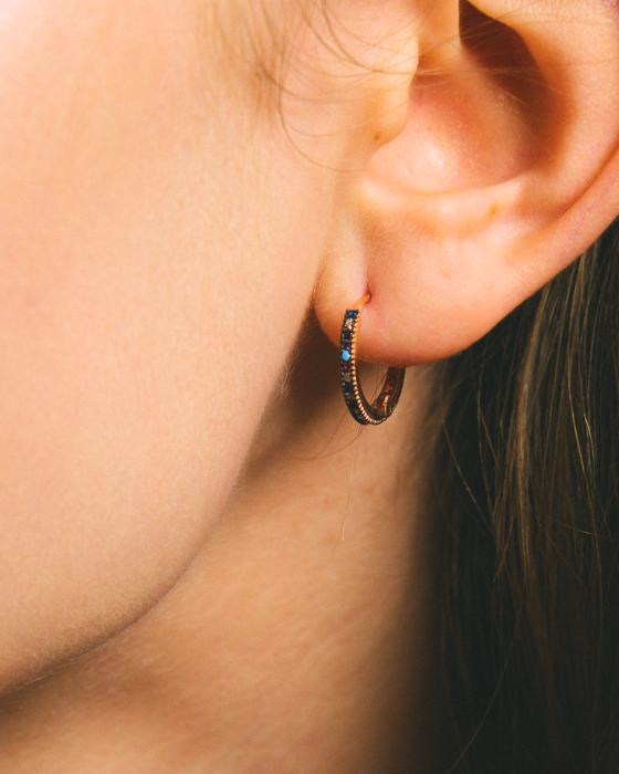 CERCEI DIN ARGINT ROSE RAINBOW CRYSTAL [2]