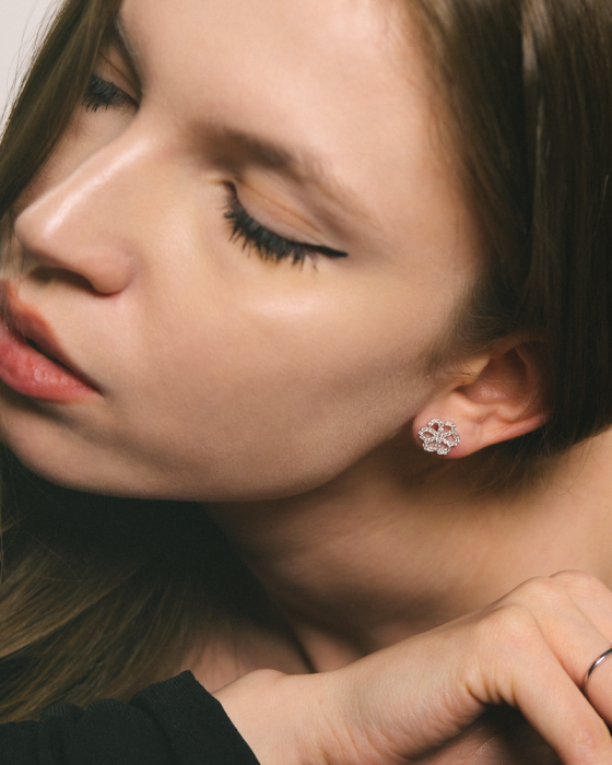 CERCEI DIN ARGINT SHINY FLOWERS [2]