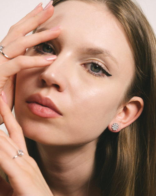 CERCEI DIN ARGINT SPARKLING FLOWERS [2]