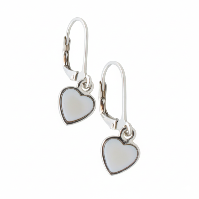 CERCEI DIN ARGINT WHITE HEARTS [1]